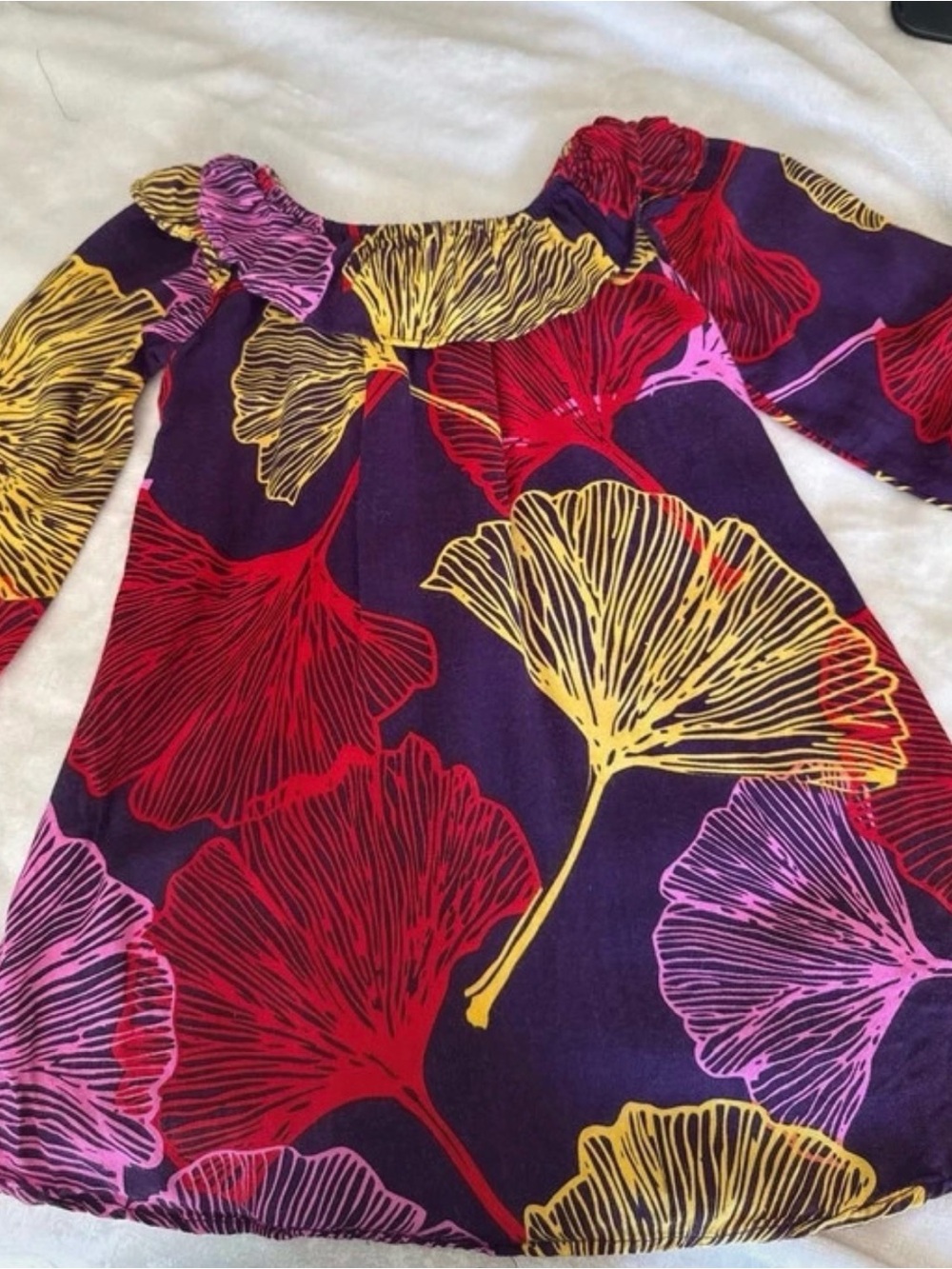 Masala Baby Purple Floral Print Long-Sleeve Dress